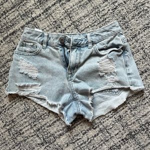 Pacsun Acid Wash Ripped Denim Short Size 23